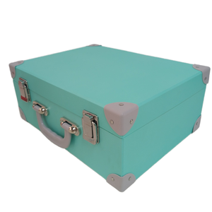 Tái chế nhiều màu xanh lá cây cứng nhắc các tông vali hộp quà tặng giấy & bìa với tay cầm bằng nhựa và góc - Product Image 1