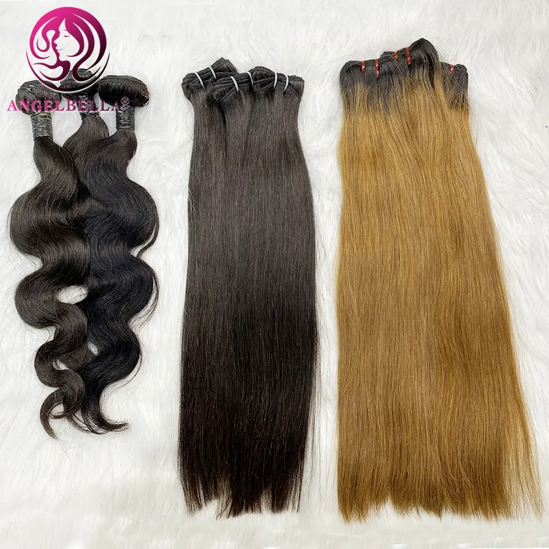 Bundel Rambut Lurus Kutikula Selaras Kelas 10a, Produk Rambut untuk WANITA HITAM, Ekstensi Rambut Manusia Brasil 100