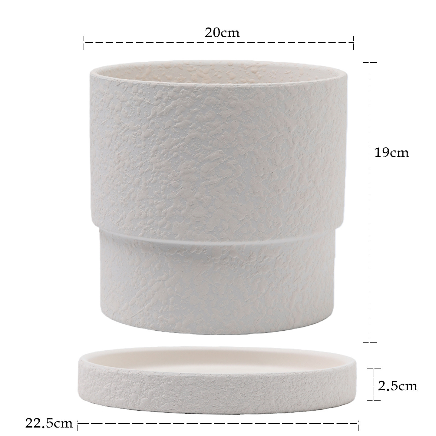 Round closed-foot bisque-fired ceramic, 20-19 cm