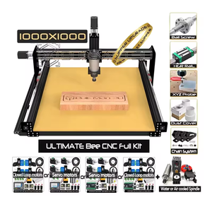 BulkMan 3D negro 1010 ULTIMATE Bee CNC enrutador de madera Kit completo servomotores con tornillo de bola 1210 impulsado 4aixs máquina de grabado DIY - Product Image 1