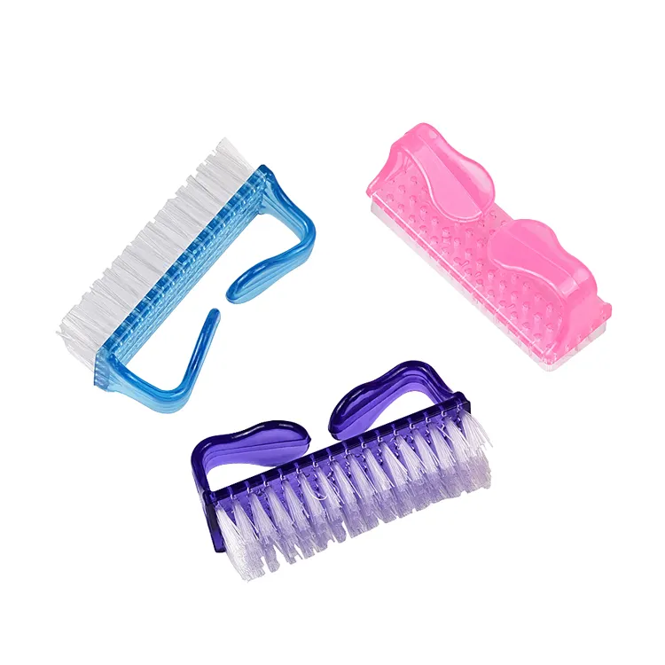 Escova de limpeza de unha de nylon, barata, colorida, durável, ferramentas para manicure, limpador de unhas