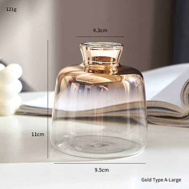 Creative Nordic Mid Century Modern Custom Hand Blown Clear Unique Flower Vase Art Glass Vase