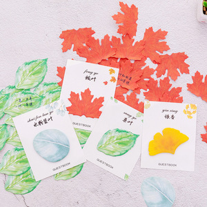 28 Tờ Lá Rơi <span class=keywords><strong>Maple</strong></span> Ginkgo Lá Ghi Chú Lịch Trình Tự Dính Ghi Nhớ Pad Ghi Chú Dính Bookmark Kế Hoạch Dán - Product Image 3
