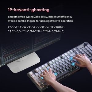 Membrana impermeable desmontable con cable de 98 teclas Teclado de sensación mecánica Luz RGB PBT Carácter lateral Teclas brillantes con perilla de pantalla - Product Image 4