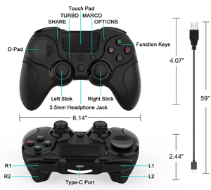 P4 konsol denetleyicisi için kablosuz Gamepad kontrolü Video oyunu Joystick oyun aksesuarları için PC/Android/IOS kontrolörleri - Product Image 5