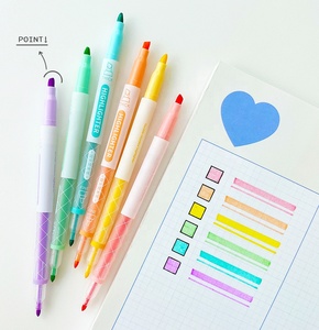 Resaltador de capas de color de doble cabeza Los colores apilables se pueden pintar con resaltador de marcador de cambio de color de flash Kawaii - Product Image 1