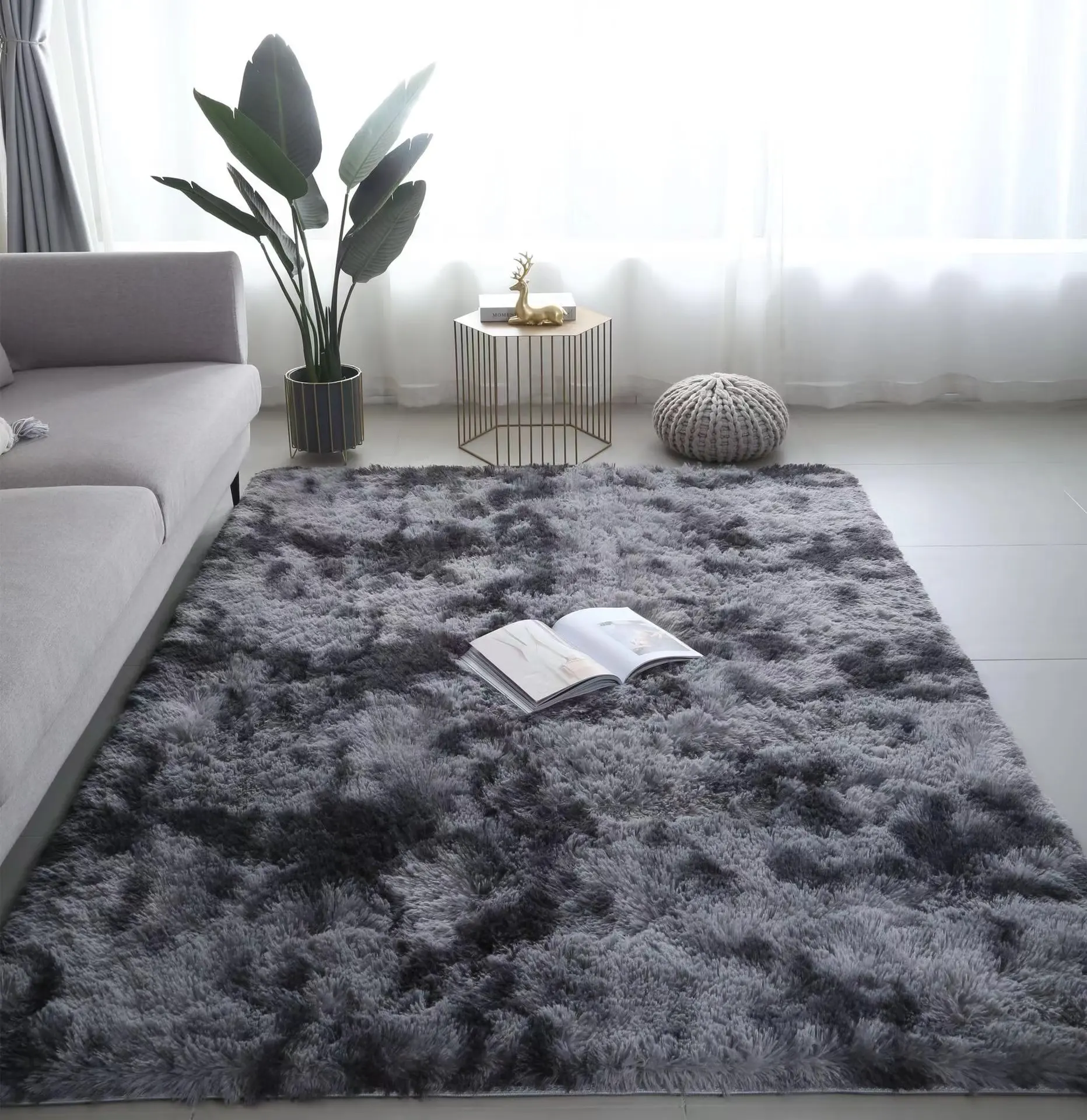 2023 Großhandel moderne flauschige Teppiche Teppiche Wohnzimmer Modedesign Polyester Shaggy Teppich