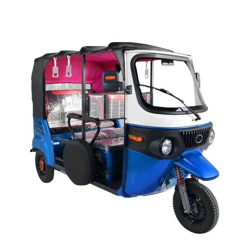 Bajaj Estilo Auto Rickshaw Mercado para Venda/adulto Elétrico Auto Rickshaw Tuk Tuk China 60V Fechado Frente e Traseira Freio a Disco 100 Ccc
