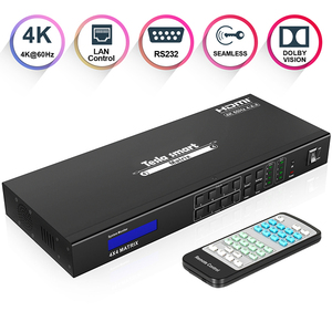 TESMART-conmutador de matriz hdmi 4x4, alta calidad, 4 entradas, 4 salidas, LAN, RS232, matriz 3840x2160 @ 60Hz, matriz HDMI - Product Image 2