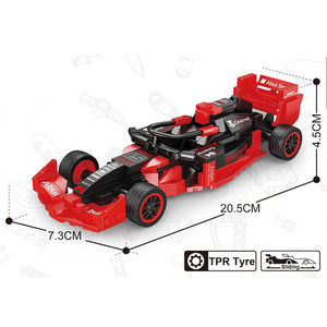 บล็อกตัวต่อพลาสติกรถแข่งของเล่นภายในจำลองและมีหางปรับได้ - Product Image 6
