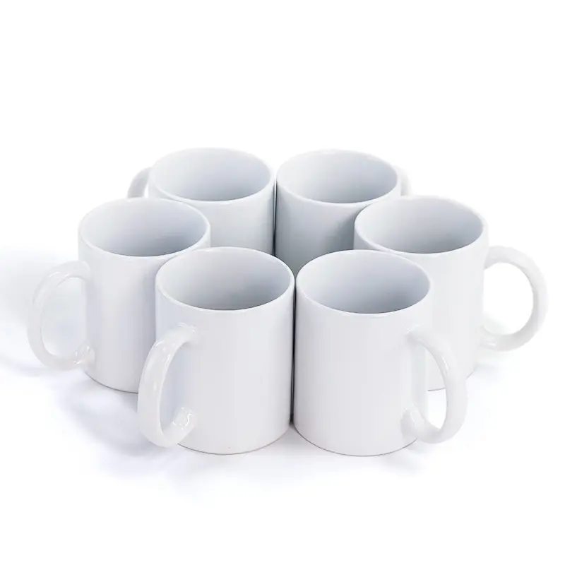 Tazas blancas de porcelana y cerámica para imprimir, tazas lisas de 3A, venta al por mayor, en blanco, 11oz