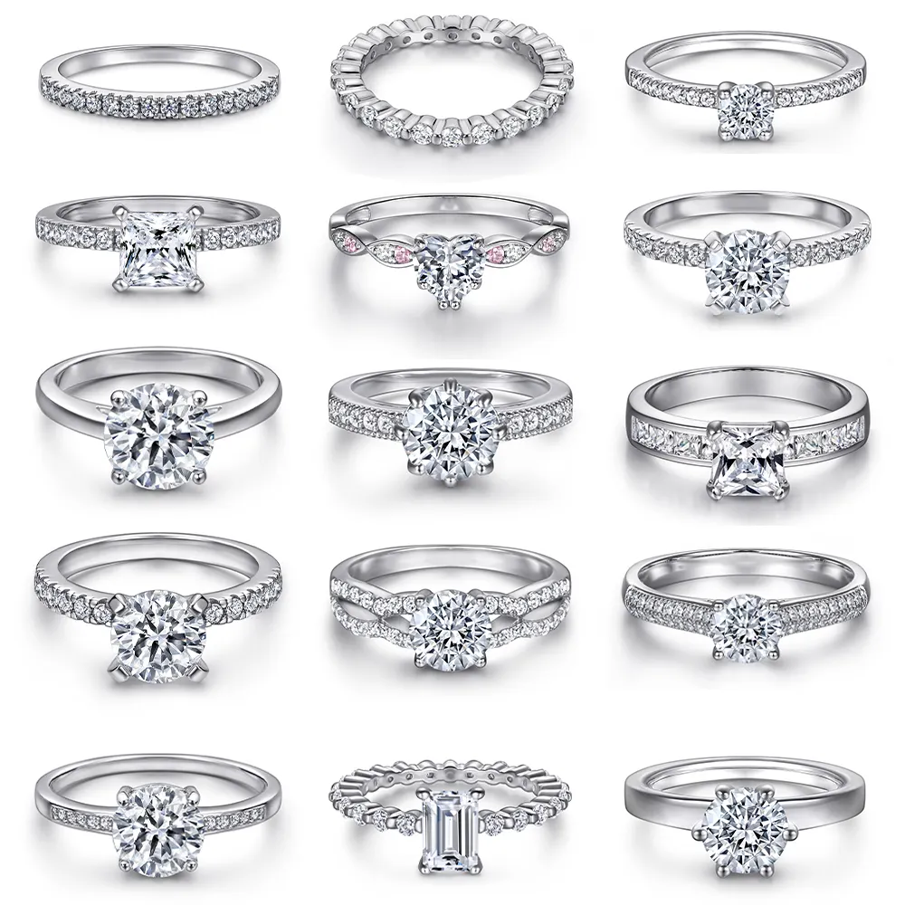 CZ pierres personnalisé mariage bague de fiançailles or 5A qualité Zircon cubique zircone luxe bijoux en argent Sterling argent 925 CMA