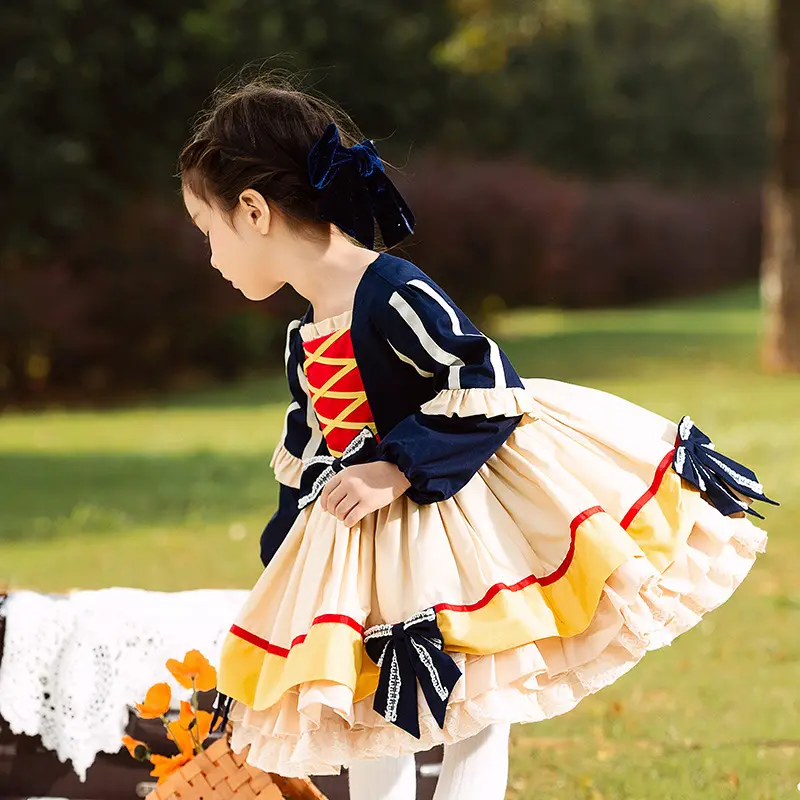 Vestido de fiesta de cumpleaños para niñas, tutú de princesa pettifalda de terciopelo, de Lolita, de 5 a 10 años, para invierno