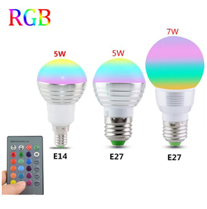 E27 3W 5W 10W RGB renkli LED lamba ışığı 16 milyon renk değiştirme ampul uzaktan kumanda led rgb ampul - Product Image 2