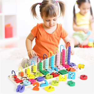 子供木製モンテッソーリそろばんデジタル形状に一致する数字を数えることを学ぶ早期教育数学を教える - Product Image 5