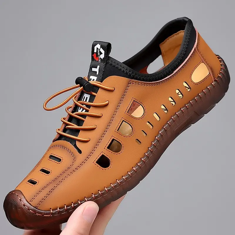 Sapatos casuais masculinos 2024 primavera tendência respirável condução único tendão de boi sola antiderrapante resistente ao desgaste