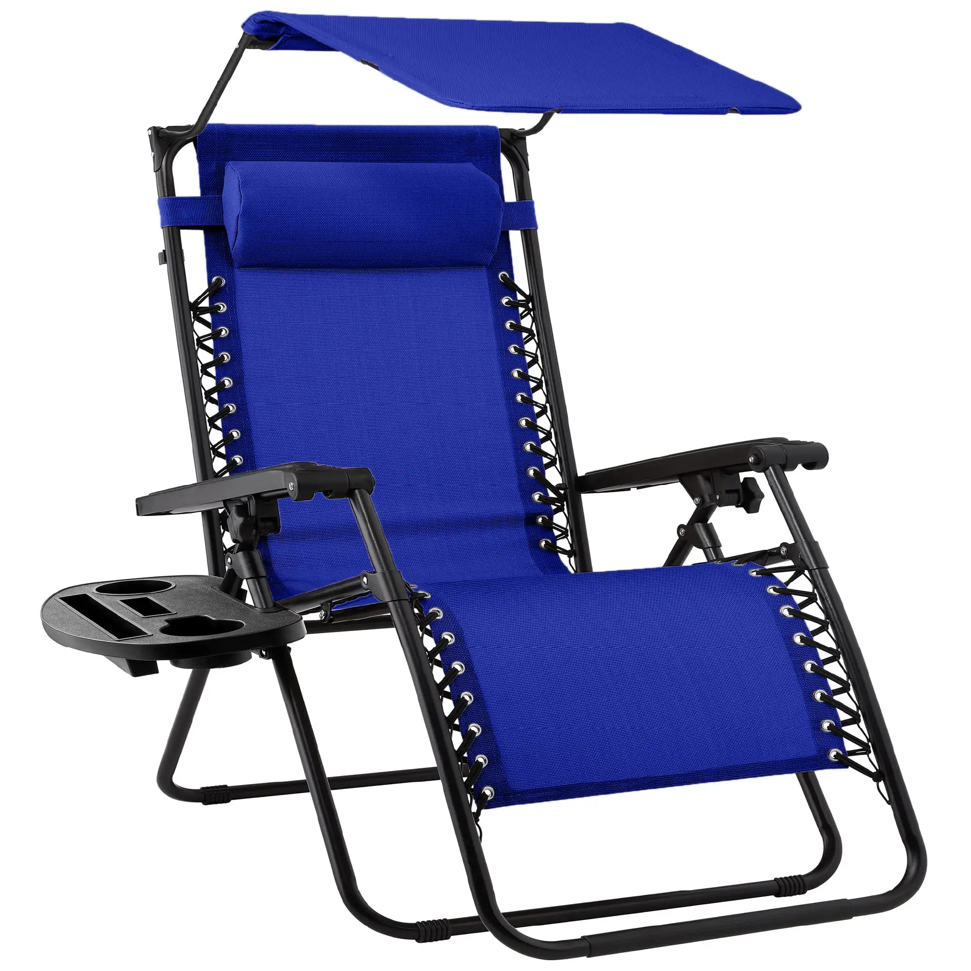 Prix de gros Pliable Zero Gravity Outdoor Recliner Patio Lounge Beach Chair avec auvent réglable ombre, appui-tête