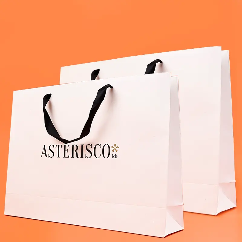 Environmental friendly White handbag customized gift bag Clothing shopping handbag