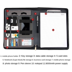 A4 Power Bank Manager Clip Mobile Power Notebook Charging Folder Board <strong>Contract</strong> <strong>Book</strong> Zipper Bag Customization - Product Image 3
