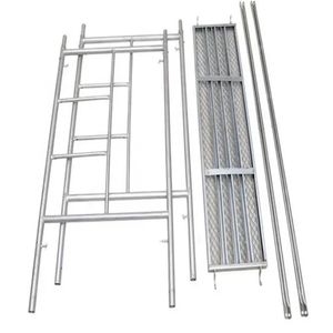 Q235 Stahlkonstruktionsrahmen-Gerüsts atz 6m faltbare mobile Leiter mit verzinkter Planke für Lager-und Werkstatt zwecke - Product Image 1