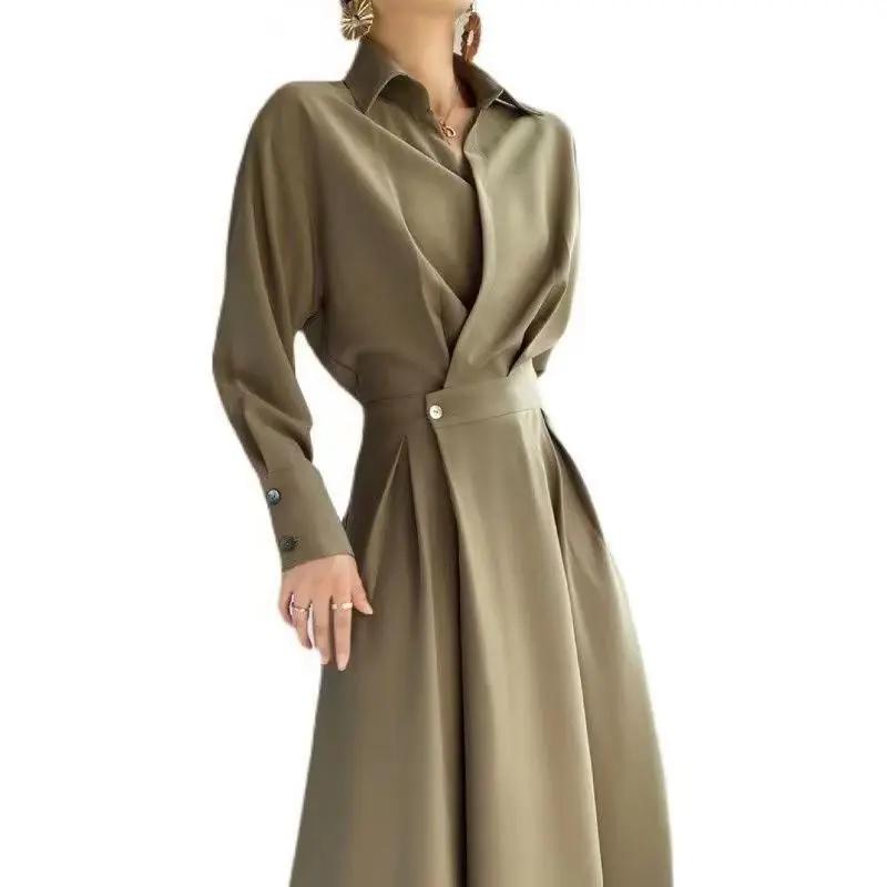 春と秋のファッション多用途フレンチドレスデザインセンスハイエンド長袖気質ロングドレス