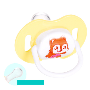 可爱设计便携式食品级硅胶出牙奶嘴带盖新生婴儿奶嘴