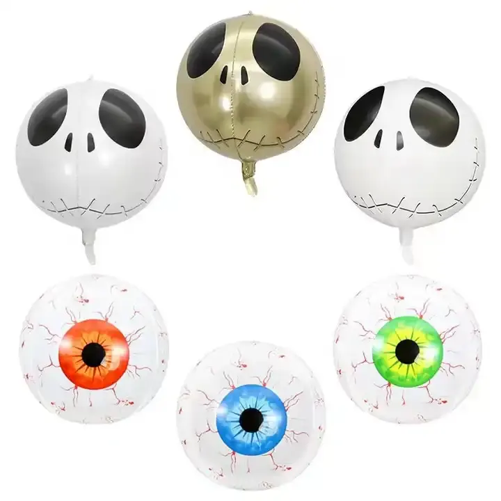 22 pulgadas 4D Halloween calabaza globos miedo fantasma feliz Halloween Horror Props globo ocular globos papel de aluminio helio globo Decoración