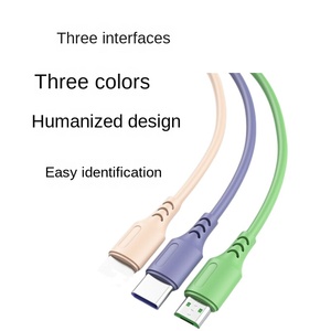 Three-in-One Fast Charging Data Line 3A Android &amp; for <strong>Apple</strong> (Type-C &amp; Liquid Silicone) for Mobile Phone One-Drag 1.2 Charger - Product Image 5