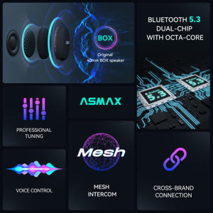 ASMAX F1 PRO Сетка Bluetooth 5,3 шлем домофон Водонепроницаемый 10 всадников Широковещательная система мотоцикл умные домофоны системы - Product Image 2