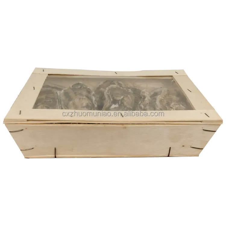 Caja de madera para mariscos, caja de embalaje para conservación de ostras, caja de regalo para embalaje de ostras