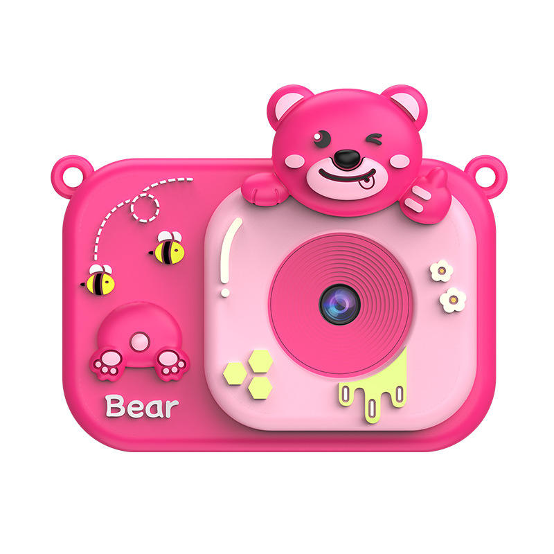Honey Bear Cámara dual de alta definición Rosa roja