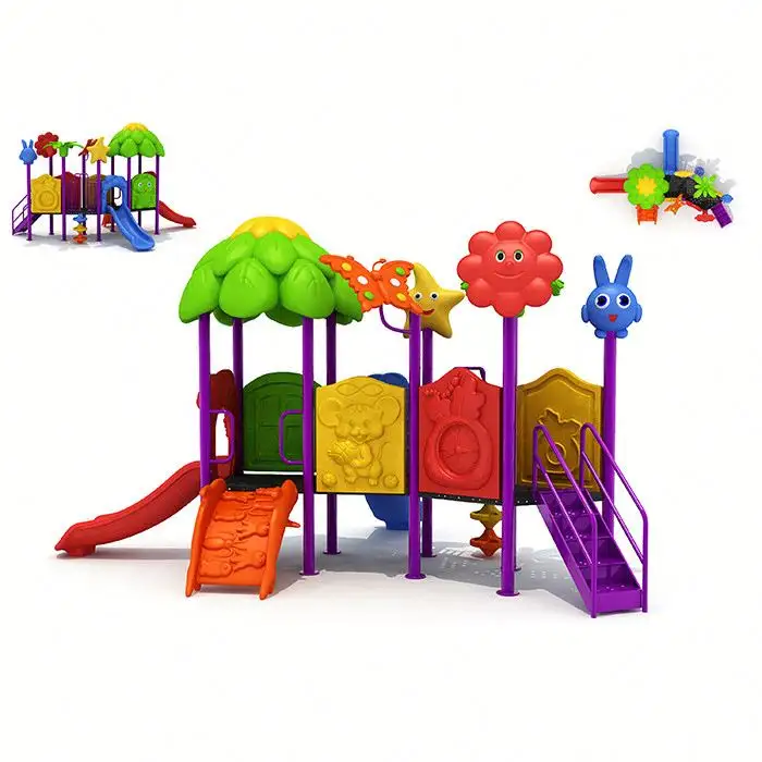 Conjunto de juegos al aire libre para niños, equipo de plástico para patio exterior, juguetes de jardín