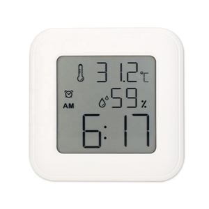 Termómetro LCD e higrómetro Precisión Reloj digital Pantalla Humedad Termómetro digital multitermómetro digital
