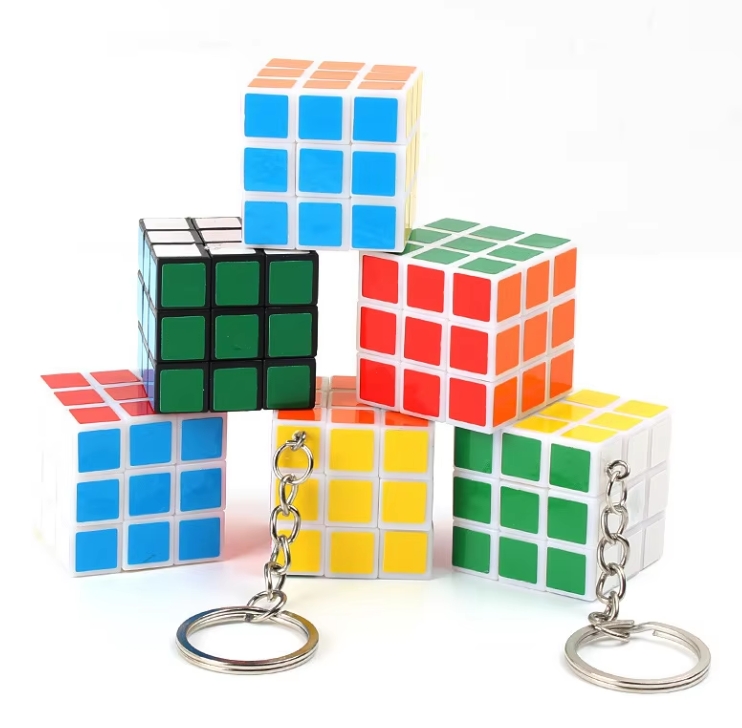 Cubo di Rubik bianco con portachiavi