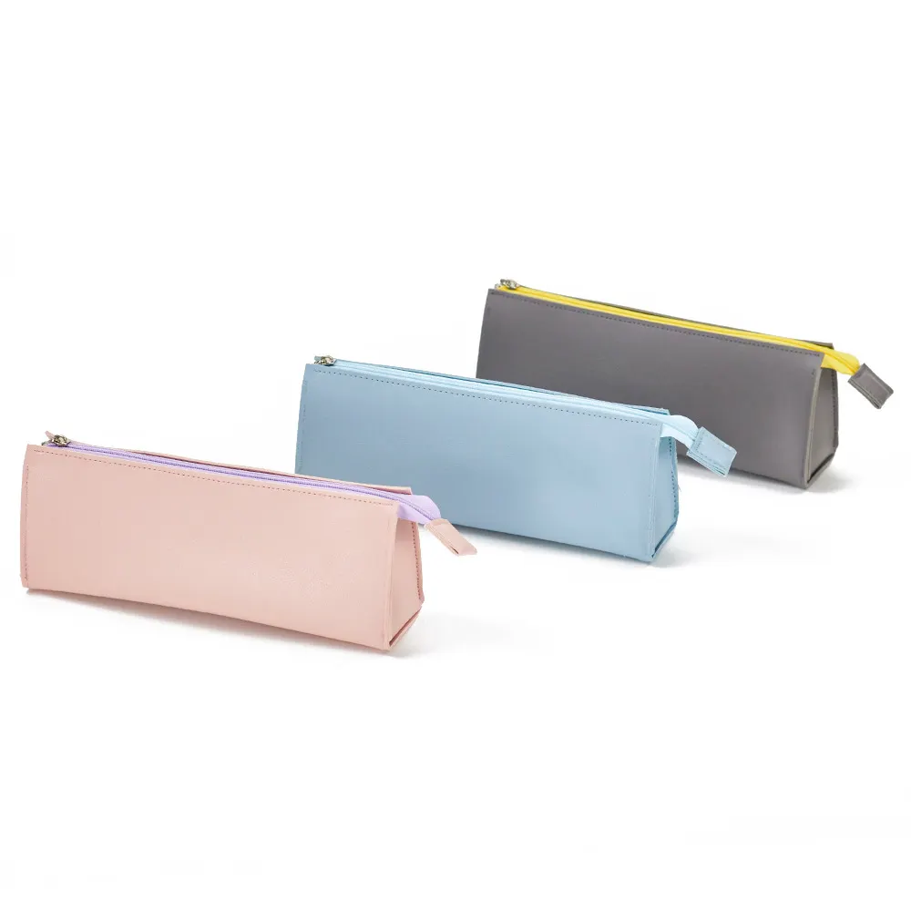 Portable PU Waterproof Multifunctional Student Zipper Stationery makeup Storage Bag Large-Capacity pencil Bag