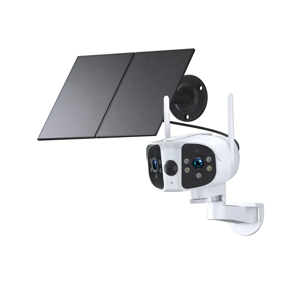 6MP Solar Dual Lens Multi-Sensor 4K Panorâmica Rede Fixa IR Inteligente AI Câmera de Segurança WIFI IP Vigilância CCTV Camera