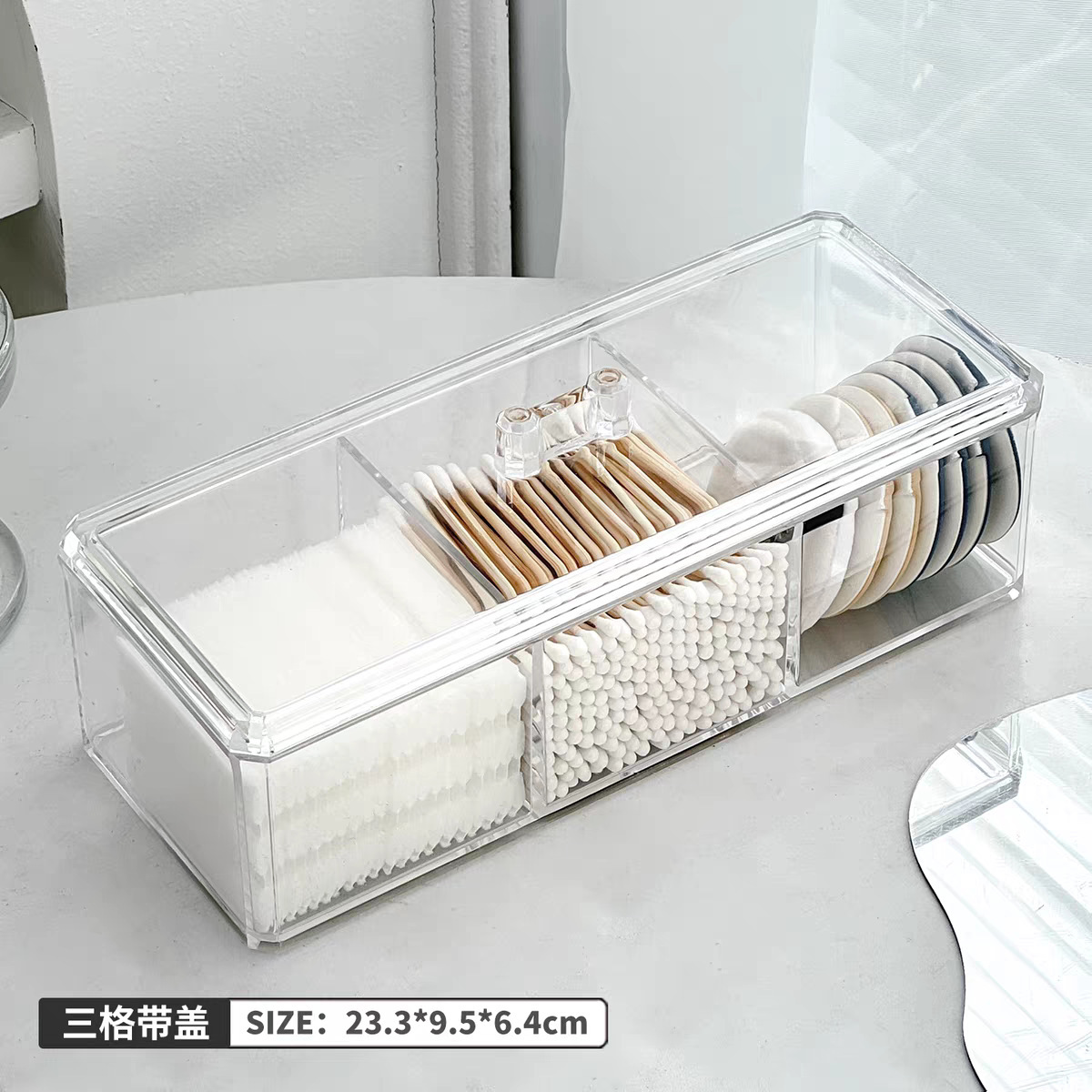 Three-compartment lid