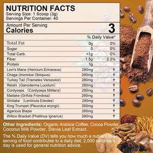 Oem/ODM Hữu Cơ 10-in-1 nấm phức tạp cà phê hòa tan bột nhãn hiệu riêng cho người lớn - Product Image 3
