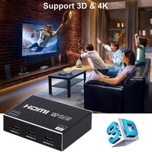 Divisor HDMI 4K, 3 puertos, 1 en 3 salidas, caja de distribuidor de Audio y vídeo Compatible con 3D, Compatible con HDTV, STB, DVD, PS3, proyector - Product Image 2