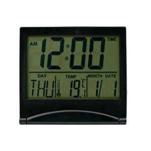 Semplice allarme digitale pieghevole temperatura <span class=keywords><strong>Lcd</strong></span> da viaggio sveglia digitale e analogico-digitale orologi per ufficio studio soggiorno