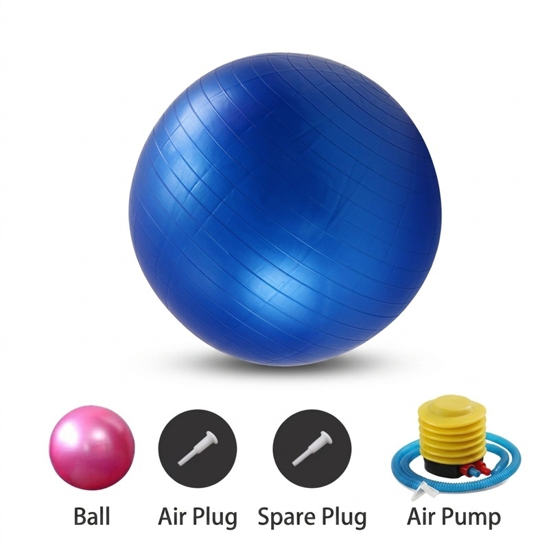 Blue yoga ball pump-air valve-air release tool