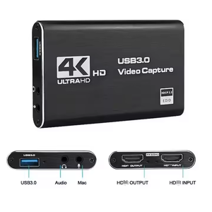 USB3.0 4k音频视频采集卡，用于HDMI电视广播直播记录盒OBS流视频传输USB设备记录器 - Product Image 1