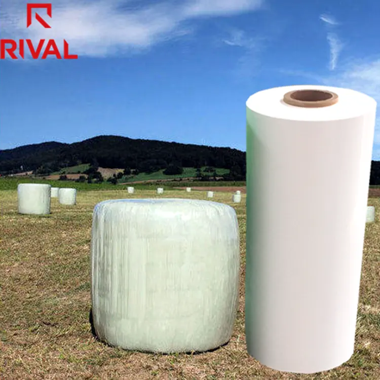 Película elástica de ensilaje de plástico para agricultura, envoltura de pacas de heno de 5 capas, fabricante ISO9001