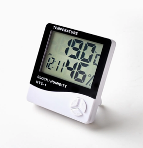 Phổ Biến Lớn LCD Hiển Thị Kỹ Thuật Số Nhiệt Kế Ẩm Kế Trong Nhà C/F Nhiệt Độ Độ Ẩm <span class=keywords><strong>Meter</strong></span> Đồng Hồ Báo Thức Cho Phòng Nhà Văn Phòng - Product Image 1