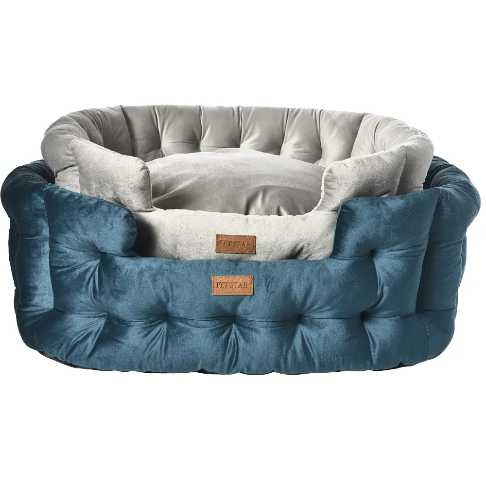 Pet Bed Fabricante Atacado Luxo Ultra Macio Curto Plush Tecido Lavável Cama de cachorro grande com fundo antiderrapante