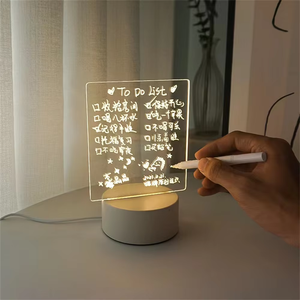 DIY LEDファッションギフトブランク3DクリエイティブペンアクリルノートボードLEDメッセージボード付き書き換え可能な常夜灯 - Product Image 4
