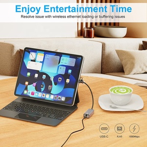 Xput铝2合1 usb-a C型适配器USB 3.0 C型至有线10/100/1000Mbps千兆RJ45以太网局域网网卡适配器 - Product Image 5