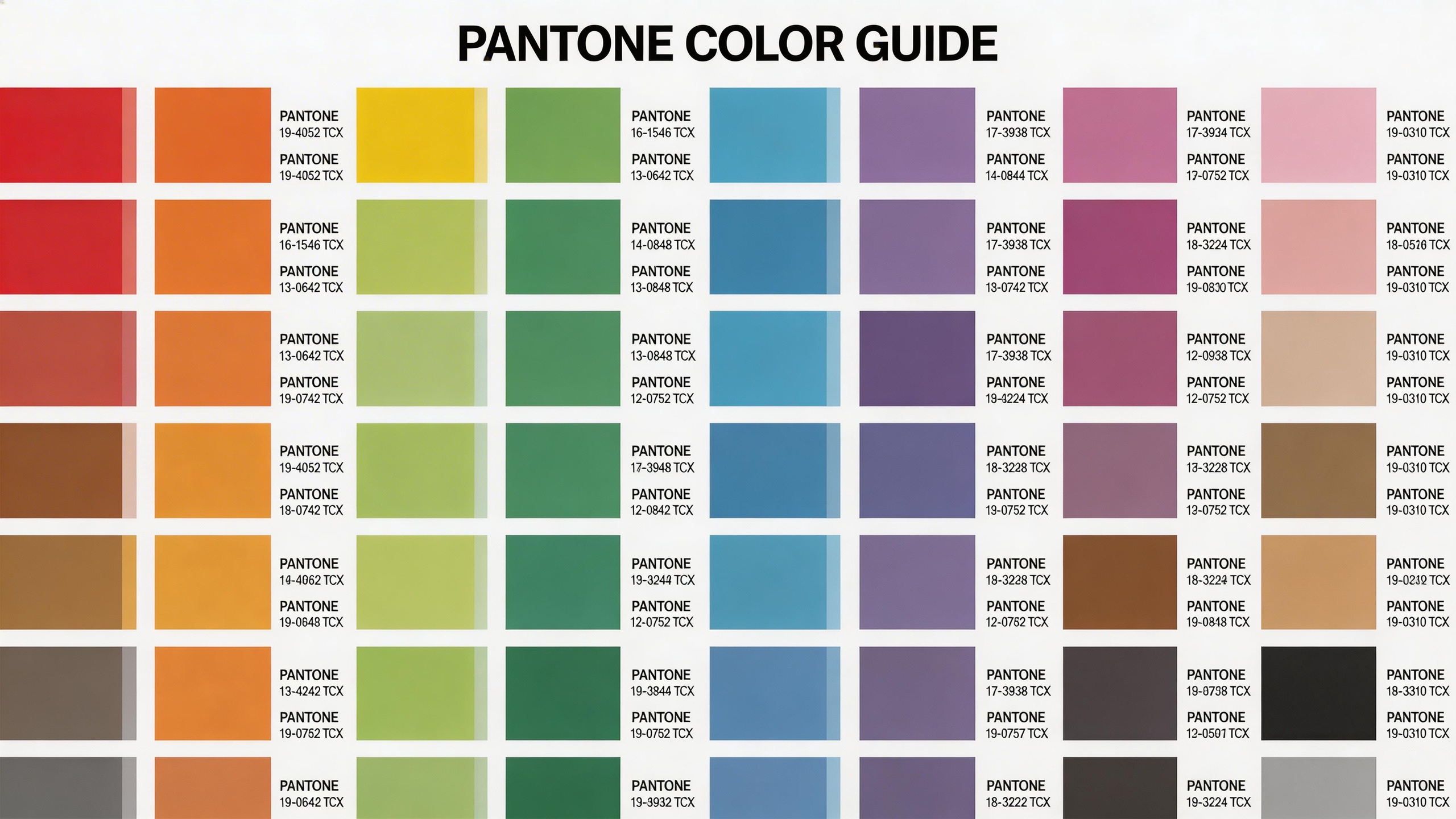Toutes les couleurs disponibles