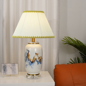 Hotel Home Classic Cylinder Decorative Bedside Fish Design <strong>Chinese</strong> Ceramic Table <strong>Lamps</strong> - Product Image 5