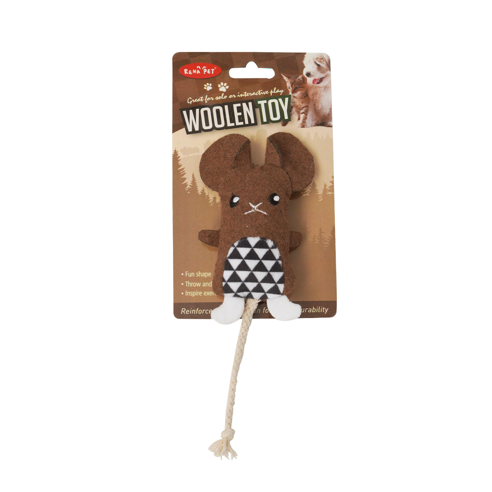 Ratón de patchwork marrón